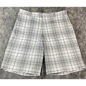 Nike Golf Dri-Fit Tour‎ Performance Shorts Men's 36 x 11 Gray Plaid Flat Front
